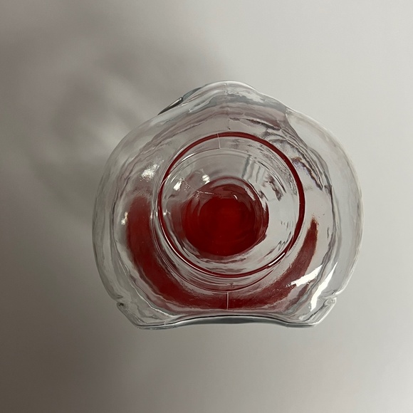 Vintage Libbey of Canada 7.5" Glass Pig Jar Coin Bank Red Plastic Screw Lid New - Picture 8 of 10